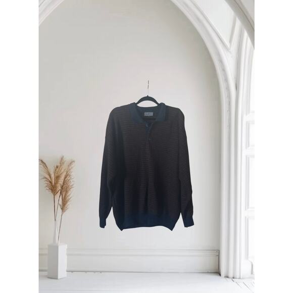 Vintage Jantzen Sweater Black Blue Pullover X Large - Picture 1 of 6